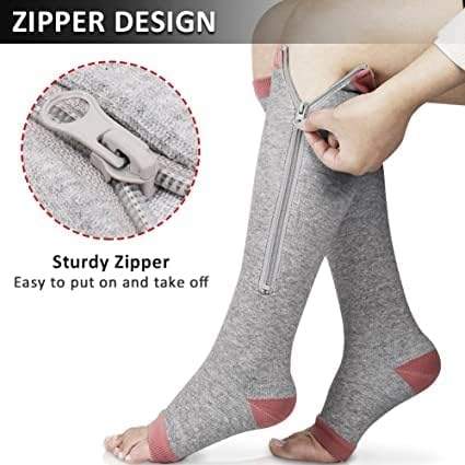 Чорапи За Компресија на Цицилин Патент За Мажи Жени 20-30ммхг Чорапи Со Висока Поддршка На Коленото Со Отворени Прсти