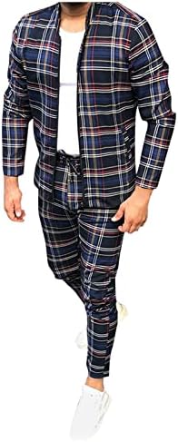 Момкер Шал со копчиња за машка карирана карирана карирана карирана патент џеб панталони панталони поставени мажи маскирна костум