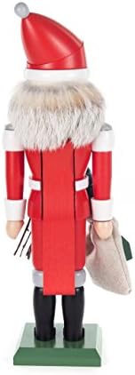 Компанија за трговија со врвни врвови Дедо Мраз со торба со подароци германски дрво оревокршач 12 инчи