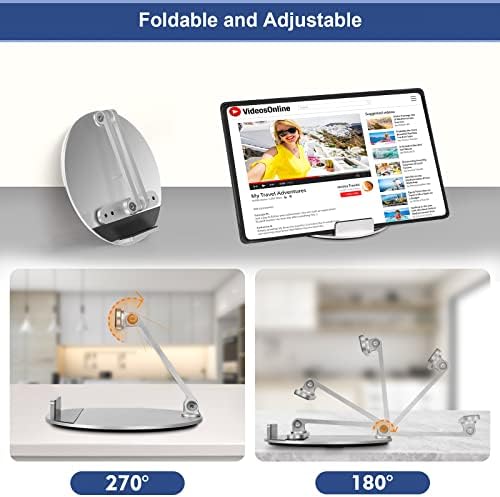 Mlzyue Universal Table Stand Swivel and Silt со 360 ° ротирачка база за Samsung Galaxy Tab S8 Ultra 14,6 инчи, мулти-агол прилагодлив и преклопен