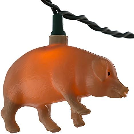 KURT ADLER UL 10-светлосен сет на светлина со розови свињи