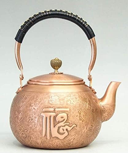 Едноставен и креативен котел бакар чајник рачно изработен ретро чај чист бакар неконтролиран лесен за носење / A5 / 1300ml чајник,