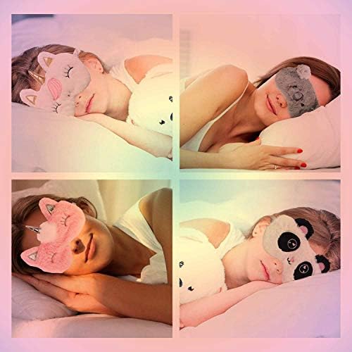 Јемијанџу Детска маска за очи за спиење Еднорог, Панда, Коала Снуг Фат, памук за дишење, ултра тенки прилагодливи капаци на очите