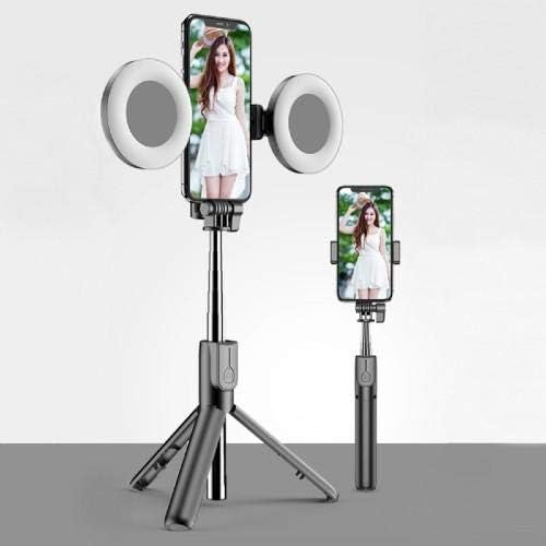Штанд со боксер и монтирање компатибилен со Yezz Endy 5E5 - SelfiePod на Rinllight, Selfie Stick Extendable Arm со прстенеста светлина