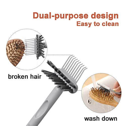 Nrapoob 1/3pcs 2 во 1 четка за коса чистење чешел чешел чешла чешла чистачка мини коса за отстранување на нечистотија за коса за отстранување на прашина за коса
