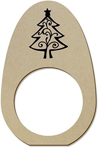 Азиеда 5 x 'Апстрактна Божиќно дрво' Дрвени прстени/држачи на салфета