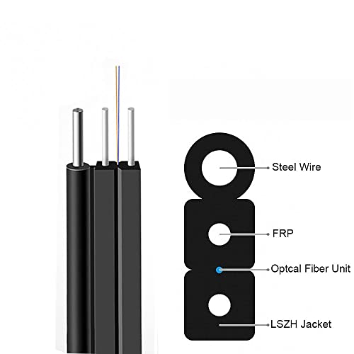FTTH кабел за капнување на оптички влакна на отворено, G657A1, SMF, 2-Core, LSZH, 1000 стапки