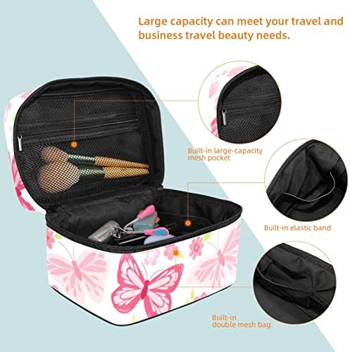Пеперутки Розова Патување Шминка Торба За Жени Козметички Случај Организатор Тоалет Торба Чување Торба