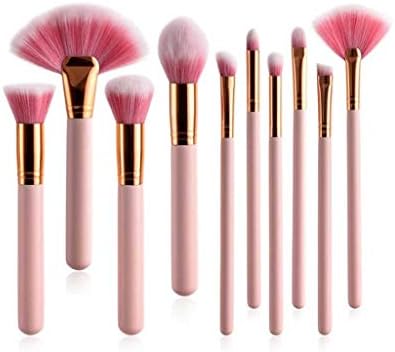 XJJZS 10/4PCS четки за шминка Поставете розово дрво рачка Фондација Професионална шминка за четка за убавина за убавина комплет