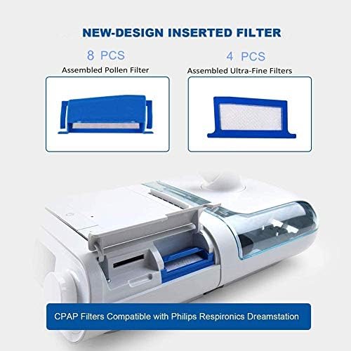 Филтри за CPAP, за комплети за филтрирање CPAP на Philips Respironics DreamStation, 8 големи честички за еднократна употреба и 4