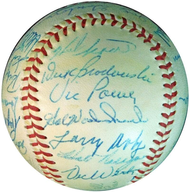 Убава 1958 Кливленд Индијанци Тим Потпиша Американската Лига Бејзбол ЏСА Коа-Автограм Бејзбол