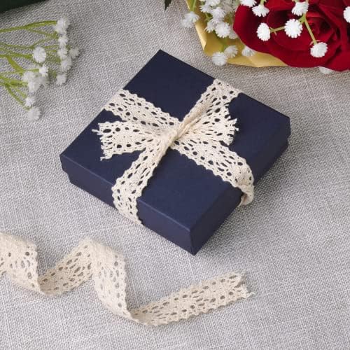 Кутии за накит од картон 100 пакувања - 3,5 x3.5 x1 Масовно памук исполнети мали кутии за подароци со капаци за пакување накит