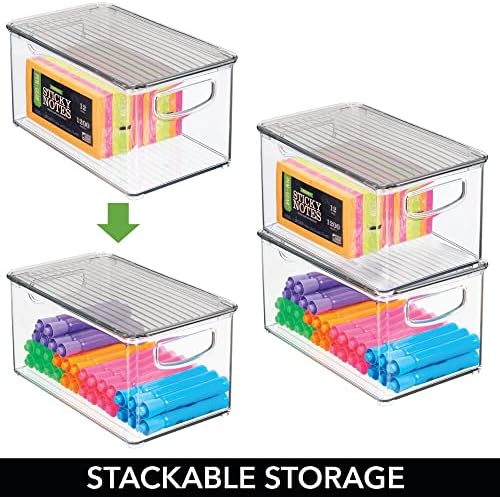 Дизајн Пластична Кутија За Складирање Кутија Контејнер Со Капак - Вградени Рачки-Организација За Пенкала, Моливи или Работни Материјали Во Домашна