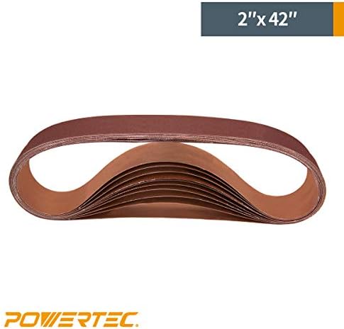 Powertec 424232A 2-инчен X 42-инчен 320 ремен за пескарење алуминиум оксид, 10-пакет