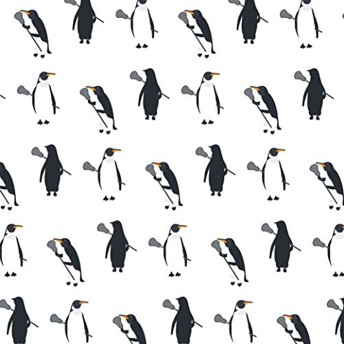 Шорцеви за лакроза - пингвини со шема на лакроза стапчиња, должина на коленото со длабоки џебови