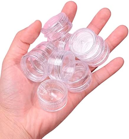4 Tarros Redondos de Plástico Transparentes dede Fugas con tapa