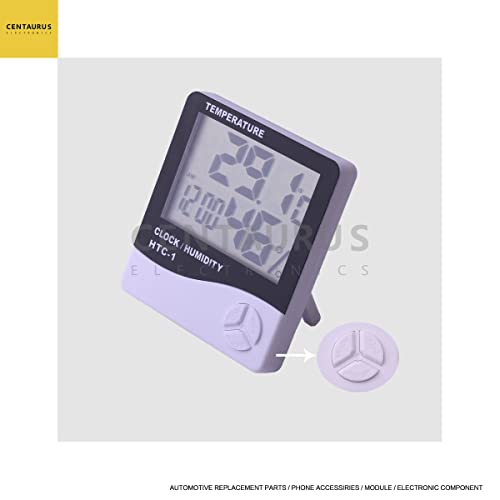 Centaurus HTC-1 Влажност Термометар Хигрометар Температурен мерач Дигитален часовник Календар на аларм за аларм на голем екран
