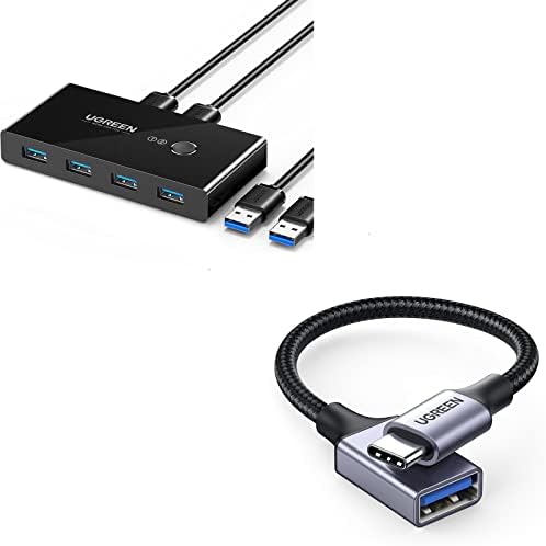 Ugreen USB 3.0 Switch Siftor 4 Port 2 Пакет со USB C до USB 3.1 адаптер