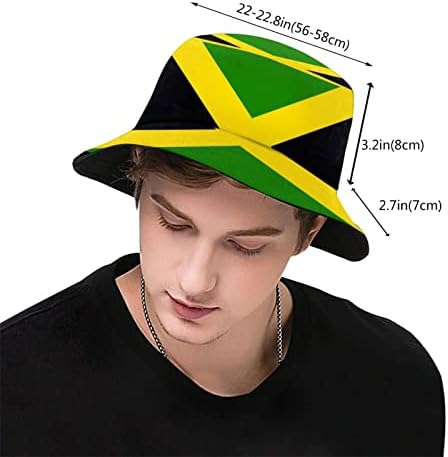 Мода Јамајка знаме Јамајка Национално знамиња корпа капа Унисекс спакуван летен рибар капа за патувања на плажа сонцето капа