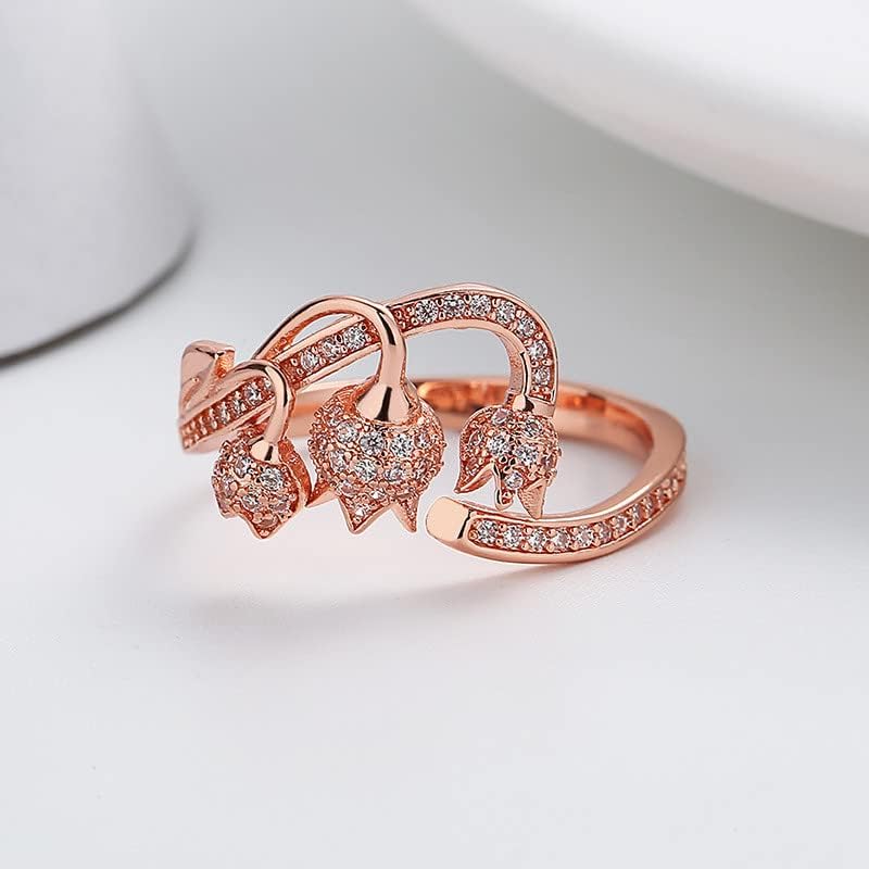 Декоративни прстени за жени Сребрено злато Шампањ Златница Роуз Отворен прстен за месинг Месинг Басинг Ајмубилна прстени Аниме