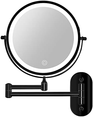 Кирккалди Ѕид Монтирани Огледало Со Светла, Дизајн На Полнење Шминка Огледало, 3 БОЈА ПРЕДВОДЕНА Екран На Допир Затемнување Огледало,