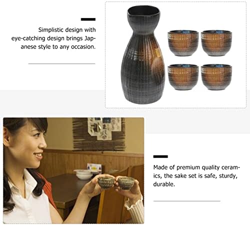 Doitool шутираше чаши гроздобер декор керамички ради поставете јапонски сакси за гроздобер чаша порцелански вино чаши грнчарство саки