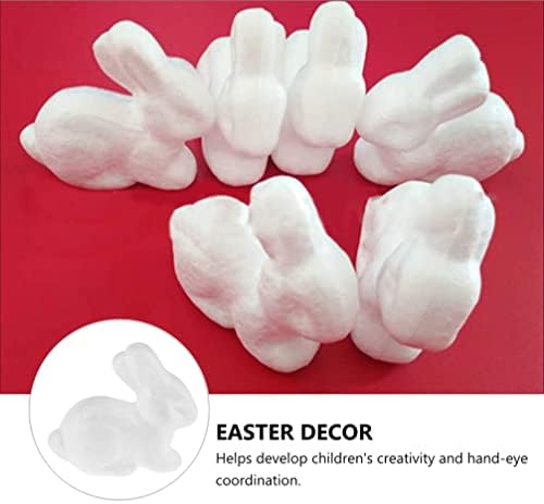 Абоофан 30 парчиња Велигденска зајаче занаетчиски занает бел стиропор модели полистирен пена животински облик топки празно сликарство