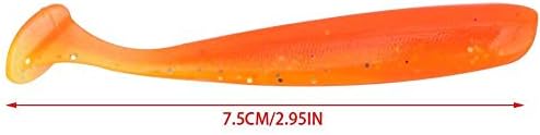 Zer Еден 20 парчиња риболов меко мами 7,5 см/2g пластика t опашка мамка вештачки црв пливање за бас пастрмка валли риболов додаток