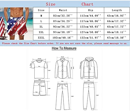 САД 4 -ти јули Класично машко вклопување рамен пред сет на кратко американско знаме печатено летни шорцеви на плажа со џебови