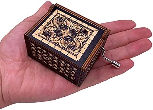 Youtang Elfen лаже музичка кутија врежана дрво мини рачно печатена слика за слики за Божиќ, подарок за роденден, слика 4
