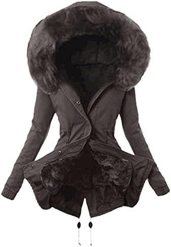 Nokmopo женски зимски палто дами палто женски зимски топло дебело долга јакна со качулки за зимско лесен палто