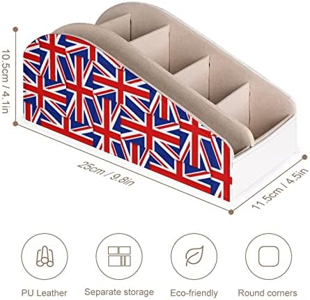 Држач за далечински управувач на британско знаме ТВ со 6 оддели Кади кутија за складирање на бирото за козметика на Blu-ray Media Player