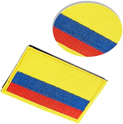 4PCS Колумбија Колумбиско знаме закрпи, кука и јамка извезени тактички закрпи на знамето за ранец за ранец за капаци.