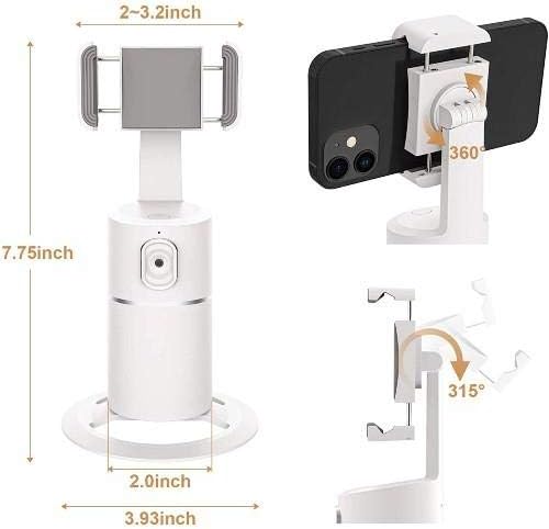 Штанд со боксер и монтирање за Meizu x8 - PivotTrack360 Selfie Stand, Pivot Stand Mount за следење на лицето за Meizu x8 - Зима бело