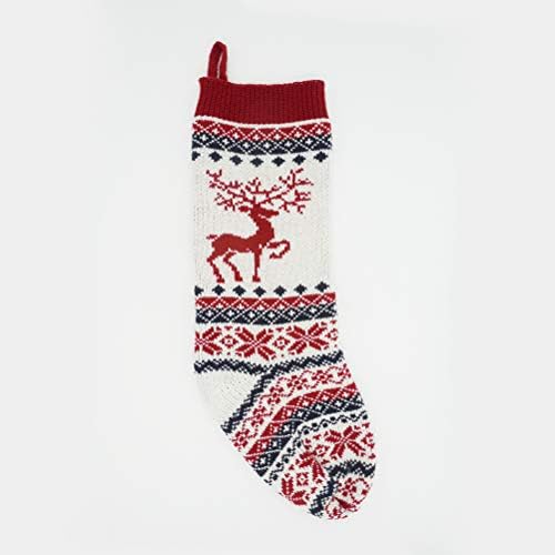 6 парчиња плетени Божиќни чорапи Божиќни дрвја Декоративни чорапи подароци за бонбони- разновидна елк
