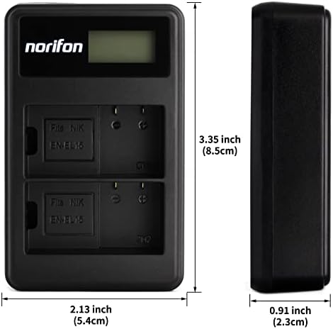 En-EL15 Dual Channel LCD USB Полнач За Никон 1 V1, D500, D600, D610, D7000, D7100, D7200, D750, D800e, D800E, D810, D810A Камера