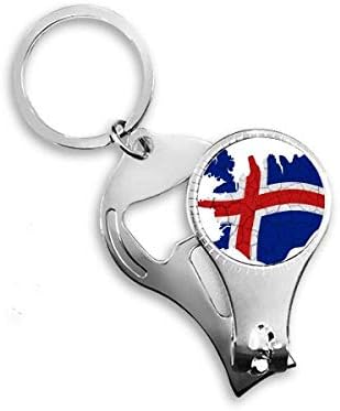 Мапа Исланд Апстрактни Знаме Шема Ноктите Нипер Прстен Клуч Синџир Шише Машинка Клипер