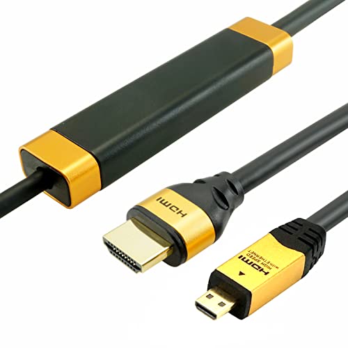 Micro HDMI до HDMI кабел 30FT, 4K 60Hz Micro HDMI 2.0 Поддршка за кабел HDR 3D ARC со голема брзина 18Gbps компатибилен со Hero