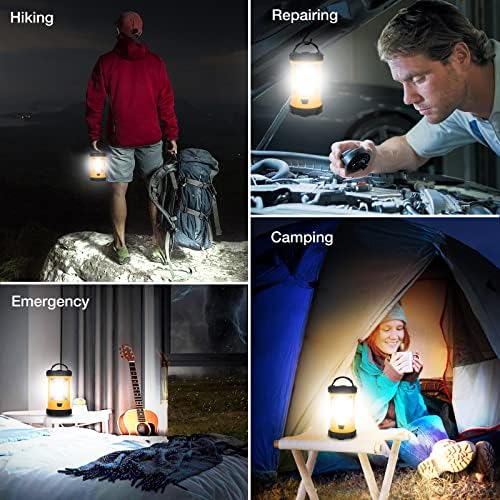 Кампување фенер, светло светло за кампување 3200lm, 4600mAh Power Bank Fellergable LED фенер за прекини на електрична енергија,