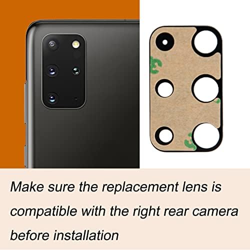 Замена на стаклени леќи со задниот фотоапарат 2 парчиња со алатки за лепило и поправка и покривка на задната камера за Samsung S20 Plus