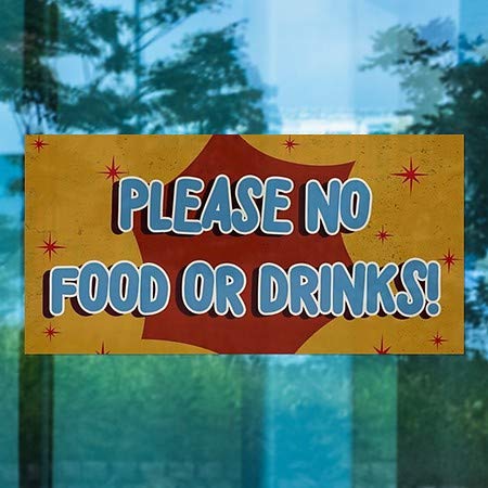 CGSignLab | Ве Молиме Без Храна Или Пијалоци-Носталгија Пукна Прозорец Прицврстување | 24x12