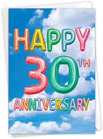 Најдобрата компанија за картички - 30 -та поздрава картичка за среќна годишнина со плик - 30 години брак, годишнина за нотичар