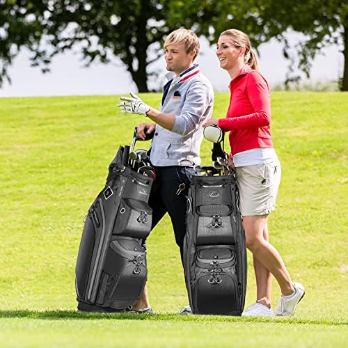 Liteleph Golf Tagks за мажи жени лесна торба со колички 14 Way Организатор Поделување Топ целосна должина со ладилник