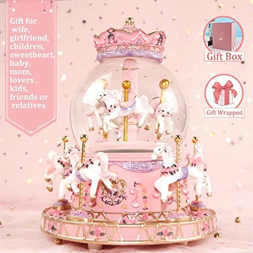 Techyang Rainling Horsel Music Boxes - ротирачка музичка кутија роденденска годишнина Божиќ за в Valentубените за сопругата девојки