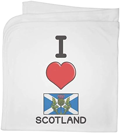 Азиеда „Ја сакам Шкотска“ памучно бебе ќебе / шал