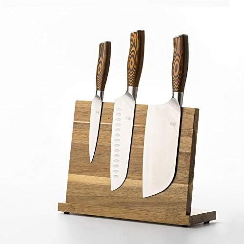 Гуангминг-Багрем Дрво Нож Блок Магнетни Нож Блок За Складирање Кујна, Нож Држач Без Ножеви За Безбедно, Чисто И Уредно Складирање
