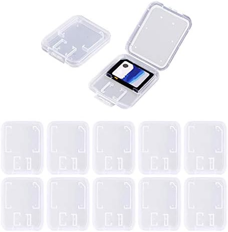 10 парчиња Јасна Пластична Кутија За Мемориска Картичка Компатибилна СО Sd Micro SD T-Flash Картичка