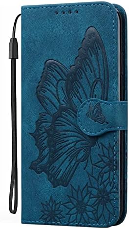 SUPWALL Дизајниран За Samsung Galaxy A54 5G Паричник Случај | Кожата Се Чувствуваат Врежана Пеперутка Цвет Кожа Фолио Случај | Картичка