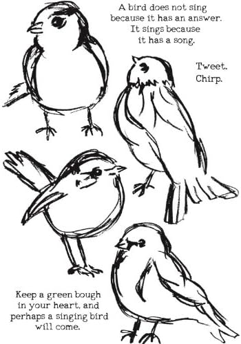 Дина Вакли Медиуми за прицврстување на марки 6 x9, писатели птици
