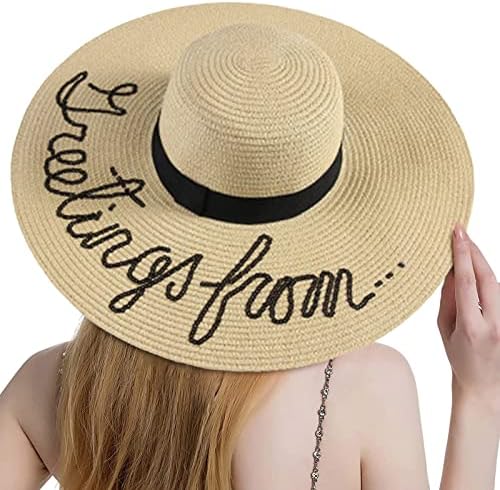 Womenените лето широко слама капа плажа преклопена сонце капи Флопиот за заштита на сонцето капаче за женски завиткувања